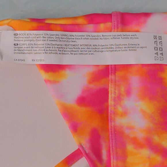 Wildfox Sweat Sports Bra in Pink and Orange Tie Dye – Size M – NWT - Picture 8 of 10